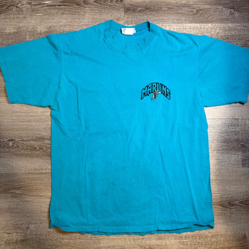 Vintage Florida Marlins T Shirt The Game Mens Large Teal MLB Single Stitch USA